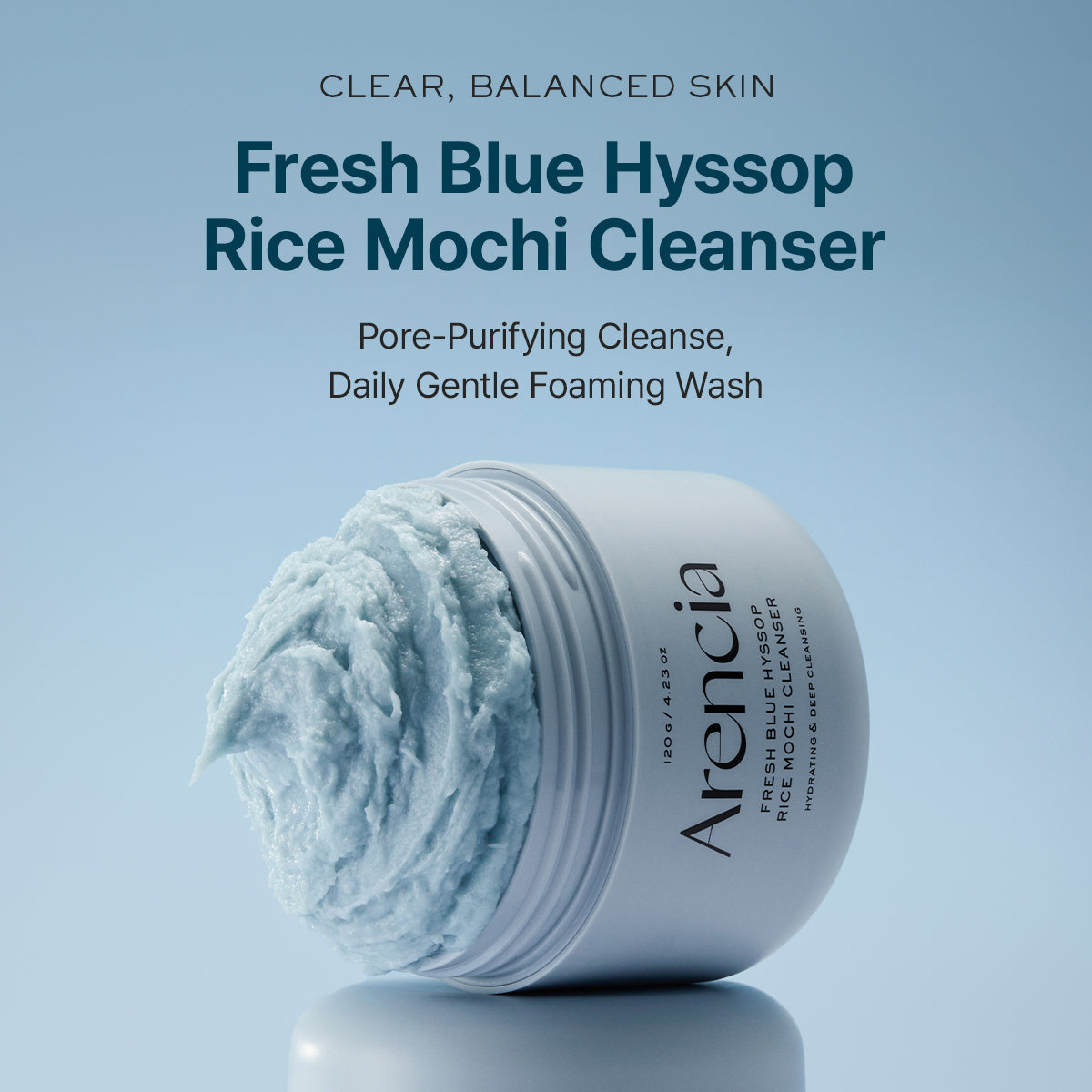 Arencia Blue Hyssop Rice Mochi Cleanser