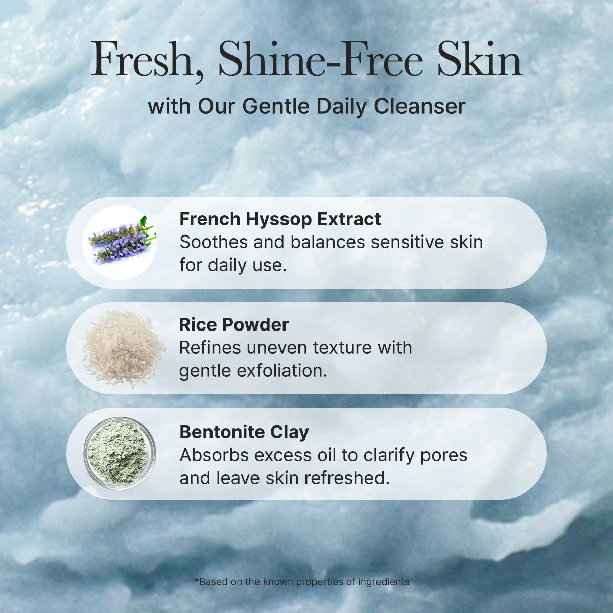 Arencia Blue Hyssop Rice Mochi Cleanser
