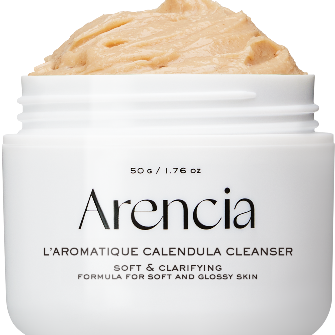 Arencia Calendula Rice Mochi Cleanser, Gentle Exfoliating Foam Wash for Sensitive, Dry, Rough Skin, 4.23oz / 120g