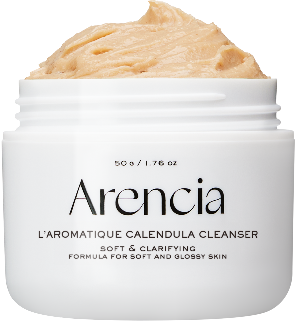 Arencia Calendula Rice Mochi Cleanser, Gentle Exfoliating Foam Wash for Sensitive, Dry, Rough Skin, 4.23oz / 120g