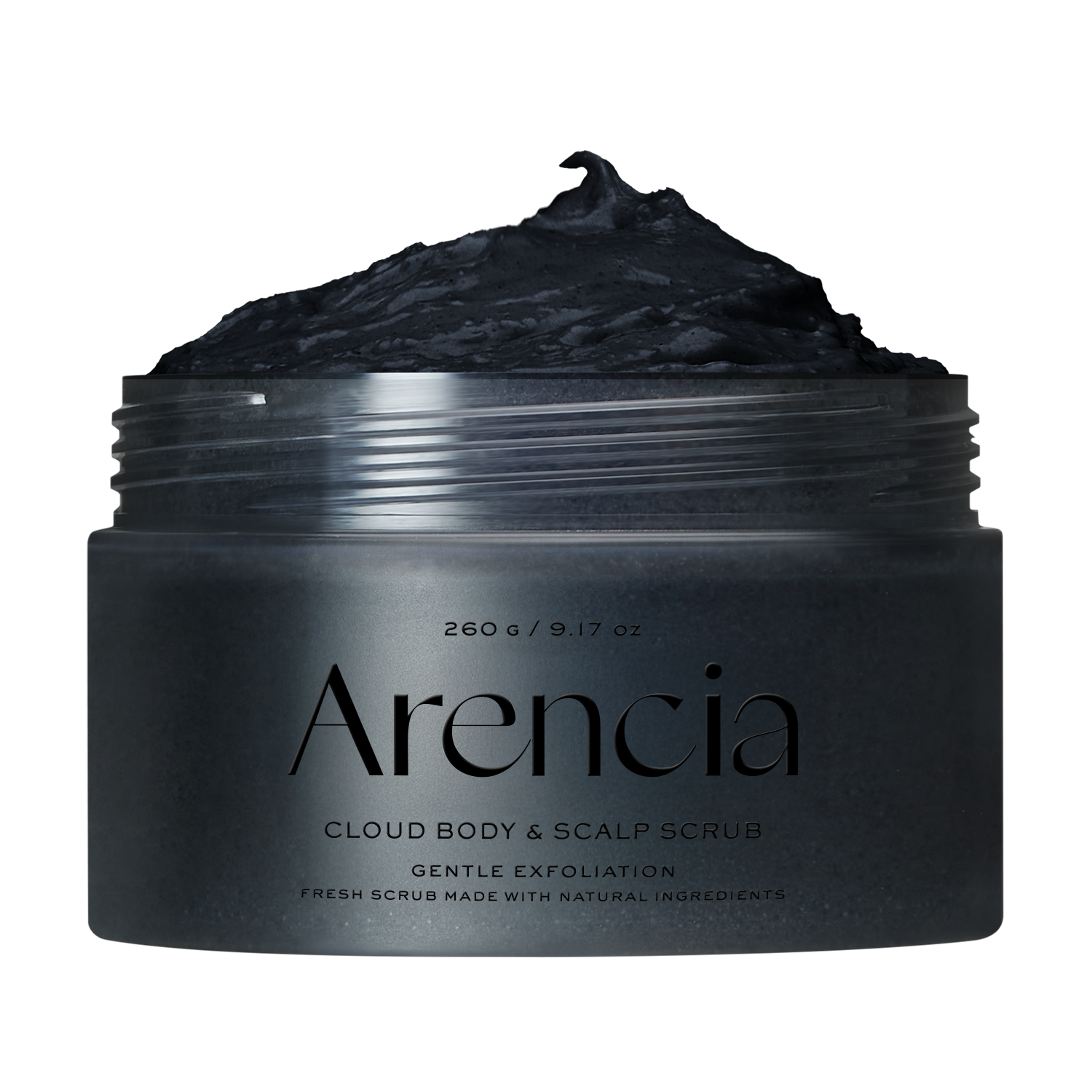 Arencia Fresh Cloud Sea Salt Body & Scalp Scrub (Black)