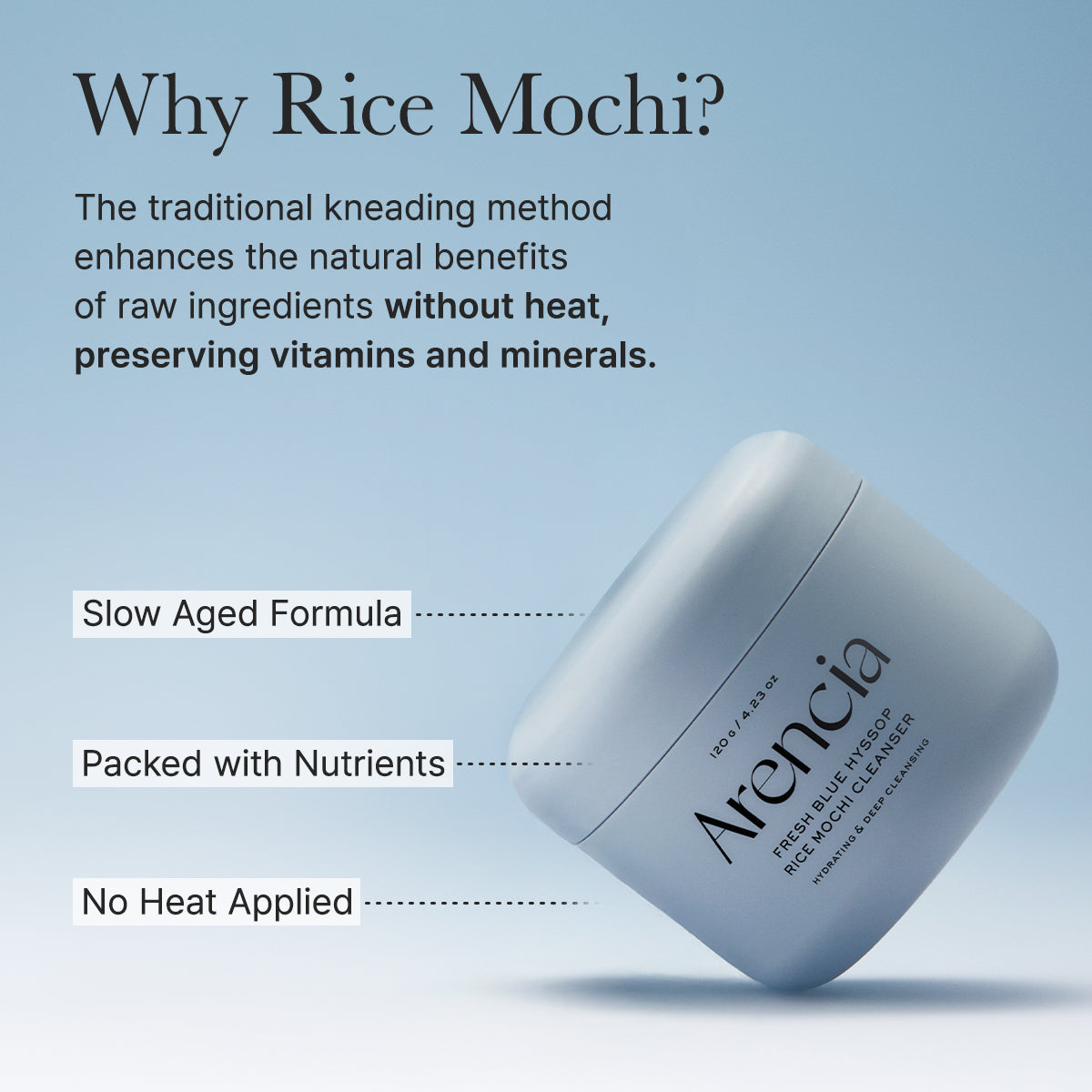 Arencia Blue Hyssop Rice Mochi Cleanser