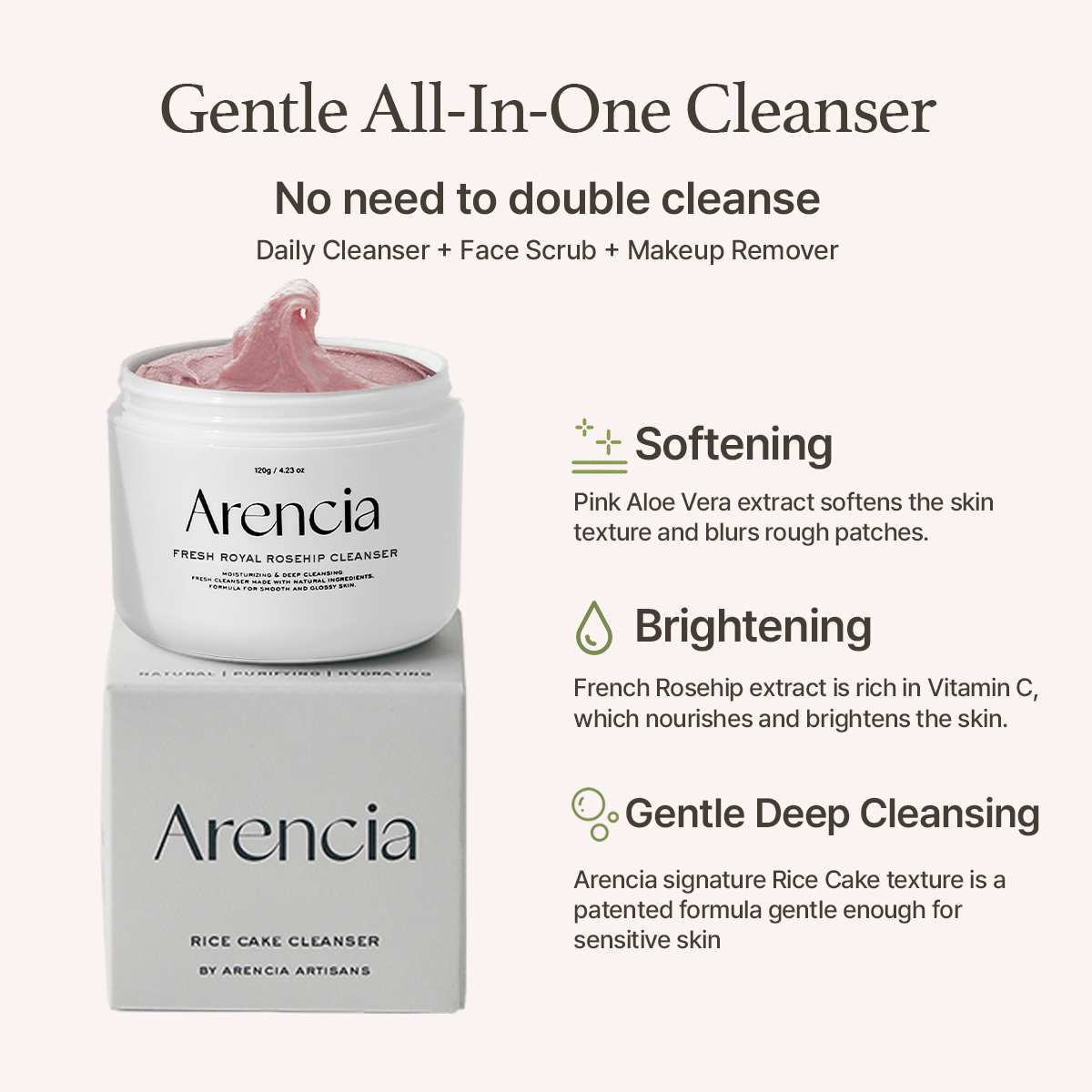 Rice Mochi Cleanser Gift Set (Rosehip 50g + Blue Hyssop 50g)
