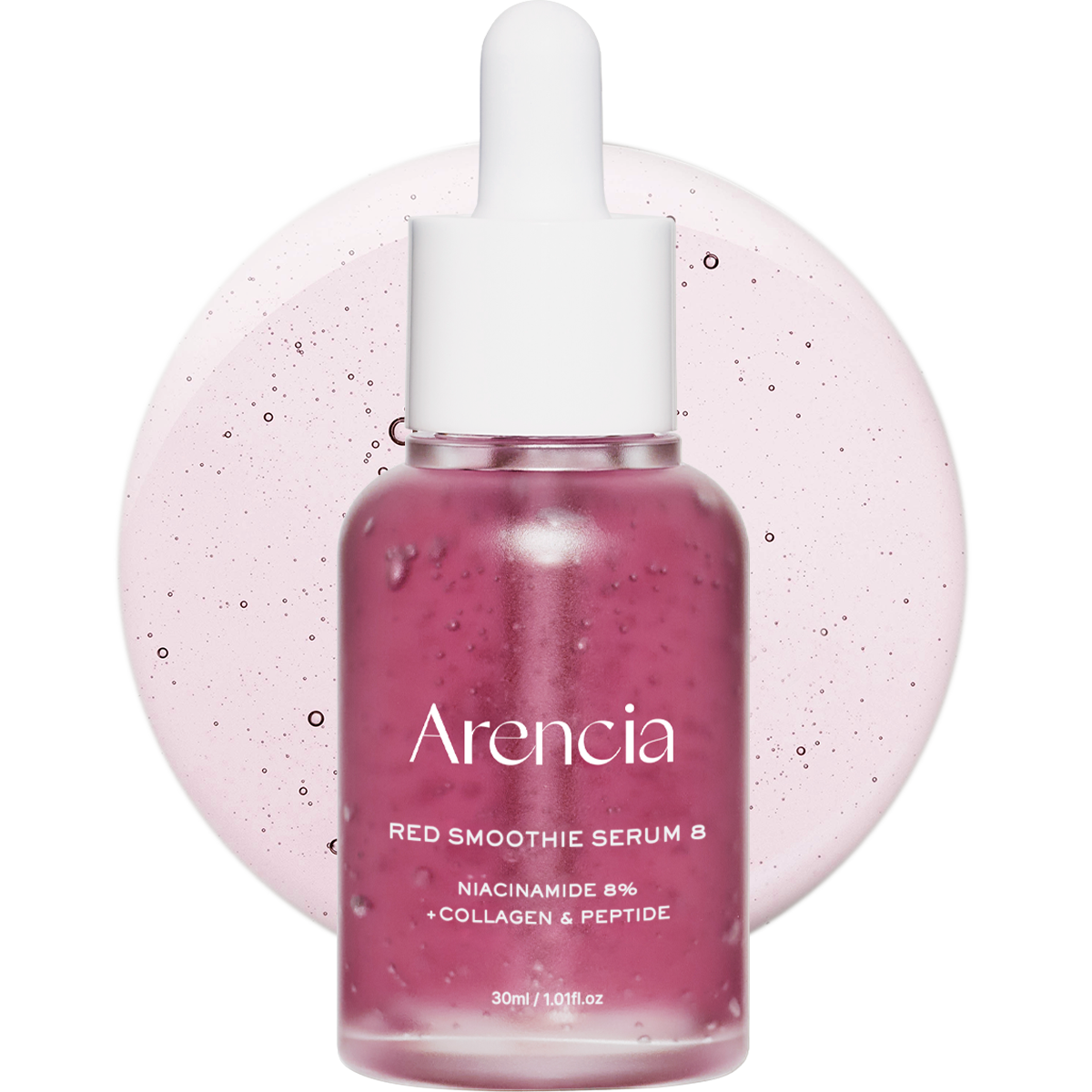 Arencia Red Collagen + Peptide Smoothie Serum, 8% Niacinamide, Vitamin C, Vitamin E, lifting anti-aging serum for skin texture for glass skin