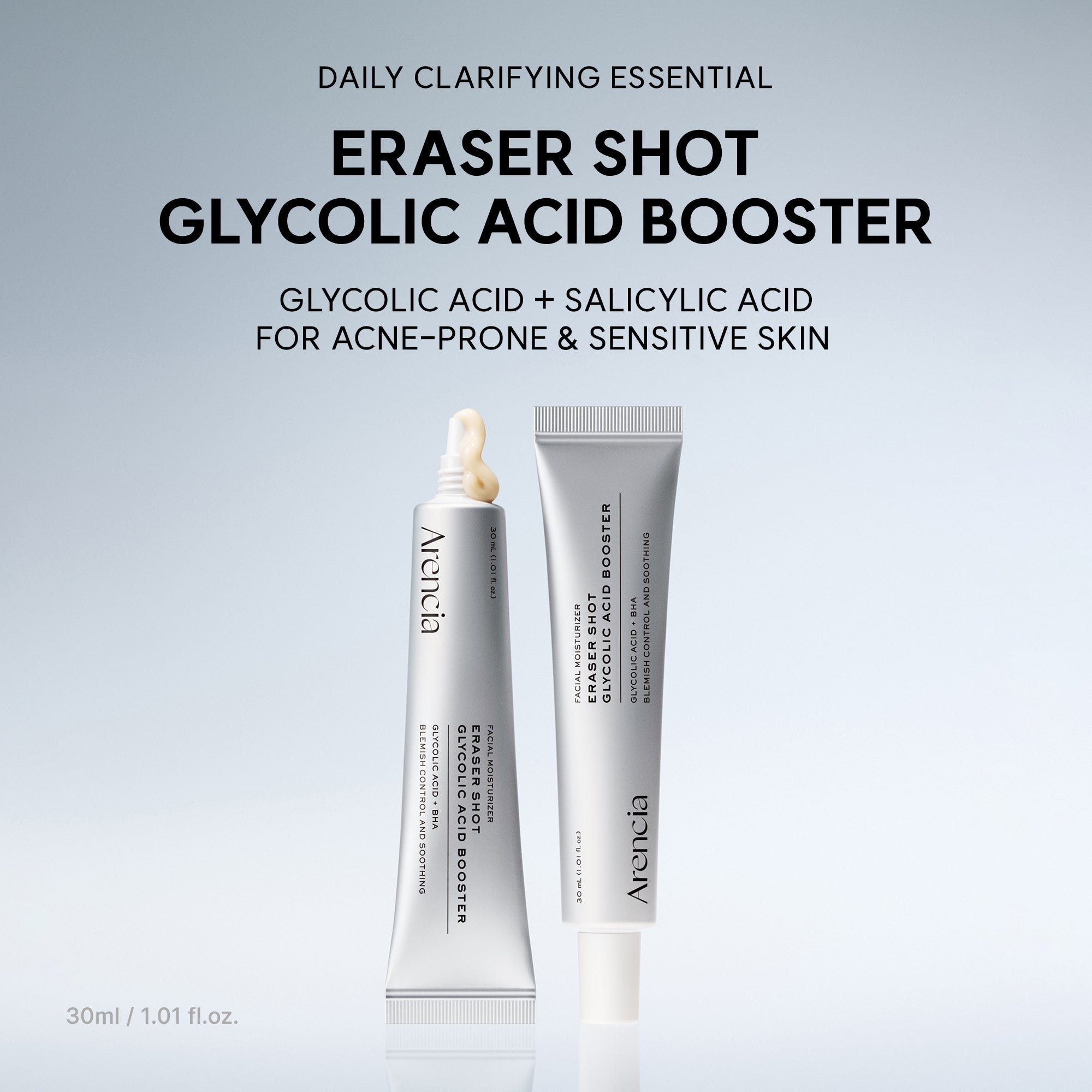 Eraser Shot Glycolic Acid Booster, Daily Clarifying Multi-Acid Formula for Smoother, Clear-Looking Skin, 1.01 fl. oz.