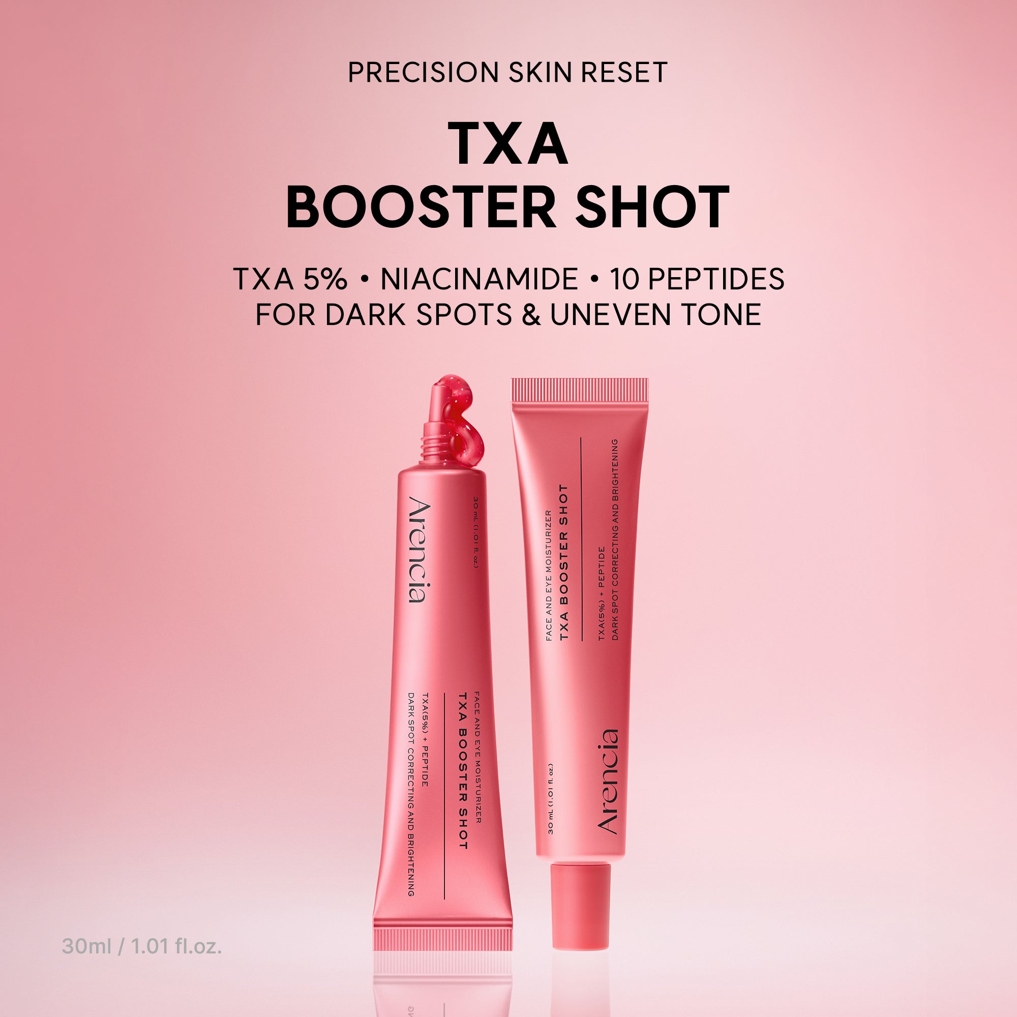 TXA Booster Shot, Intensive Dark Spot Correcting Serum with 5% TXA, Niacinamide & 10 Peptides for Visible Tone Correction & Radiant-Looking Skin, 1.01 fl. oz.