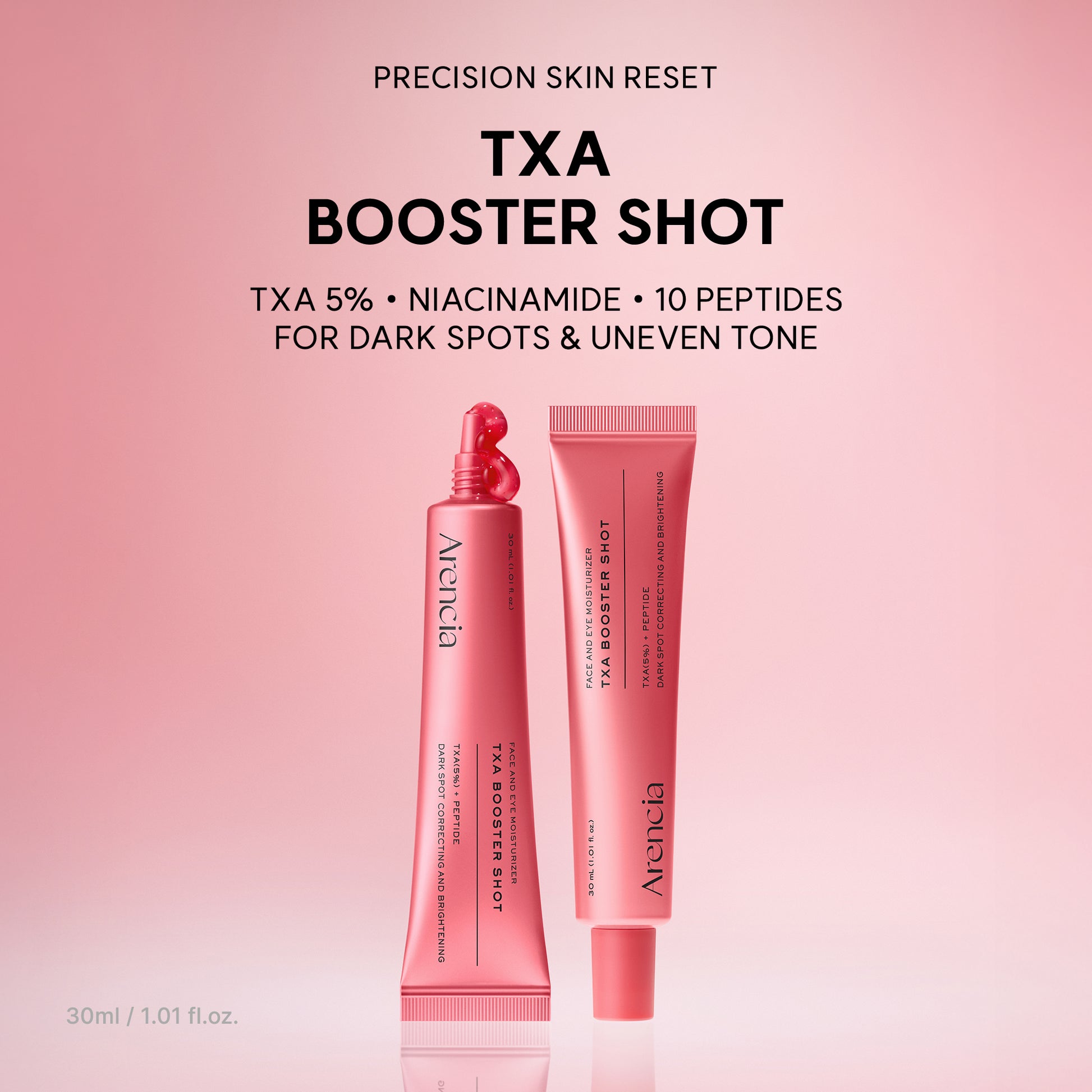 TXA Booster Shot, Intensive Dark Spot Correcting Serum with 5% TXA, Niacinamide & 10 Peptides for Visible Tone Correction & Radiant-Looking Skin, 1.01 fl. oz.