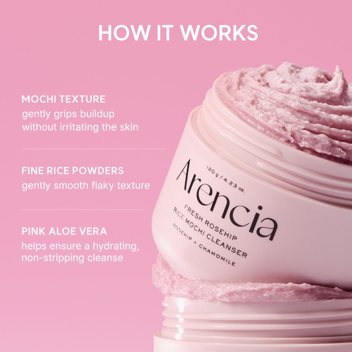 Arencia Fresh Rosehip Rice Mochi Cleanser