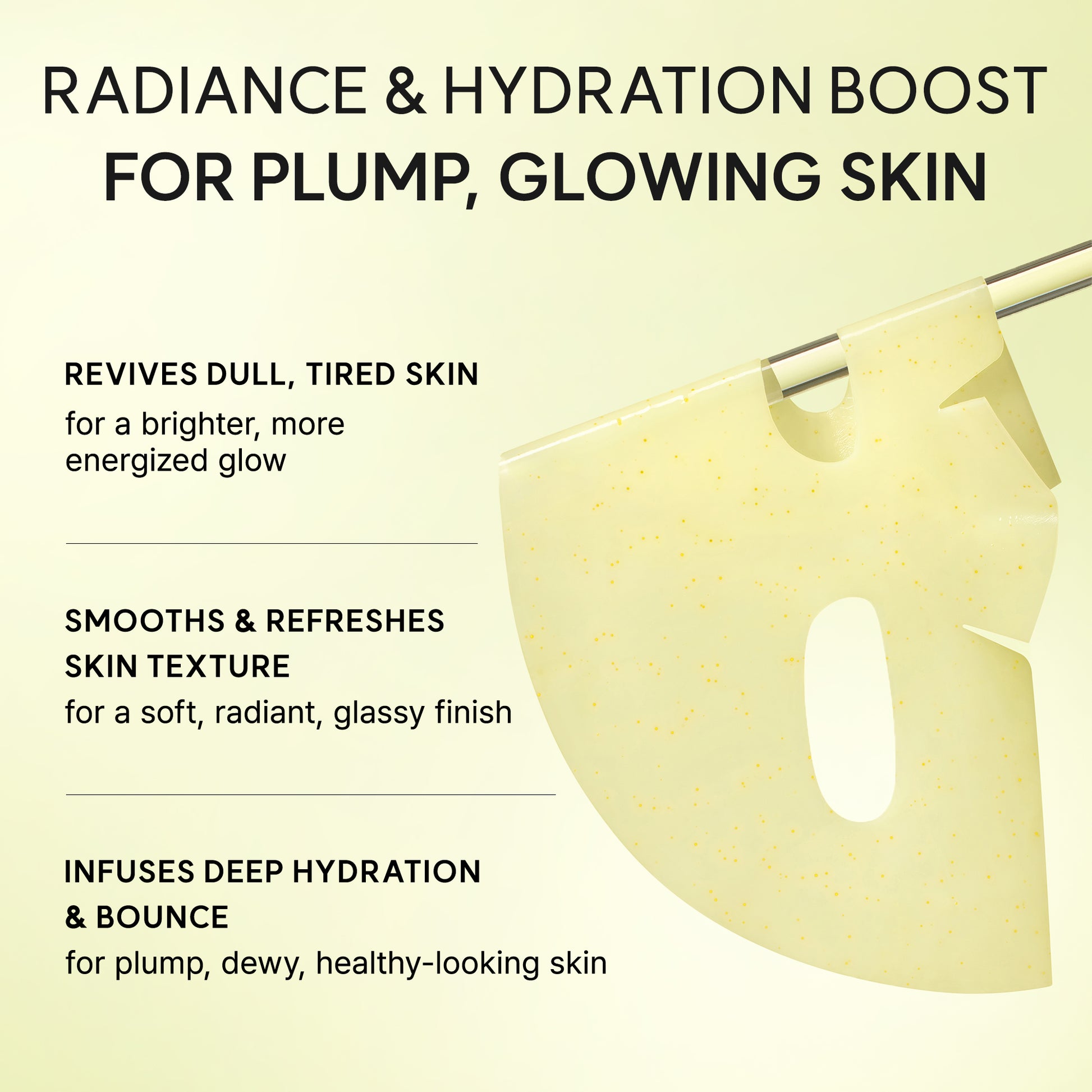 Vita Collagen Radiance Jello Mask, Cooling Gel Mask for Instant Glow & Hydration with Vitamin C Complex, Glutathione & Collagen, 4 Sheets