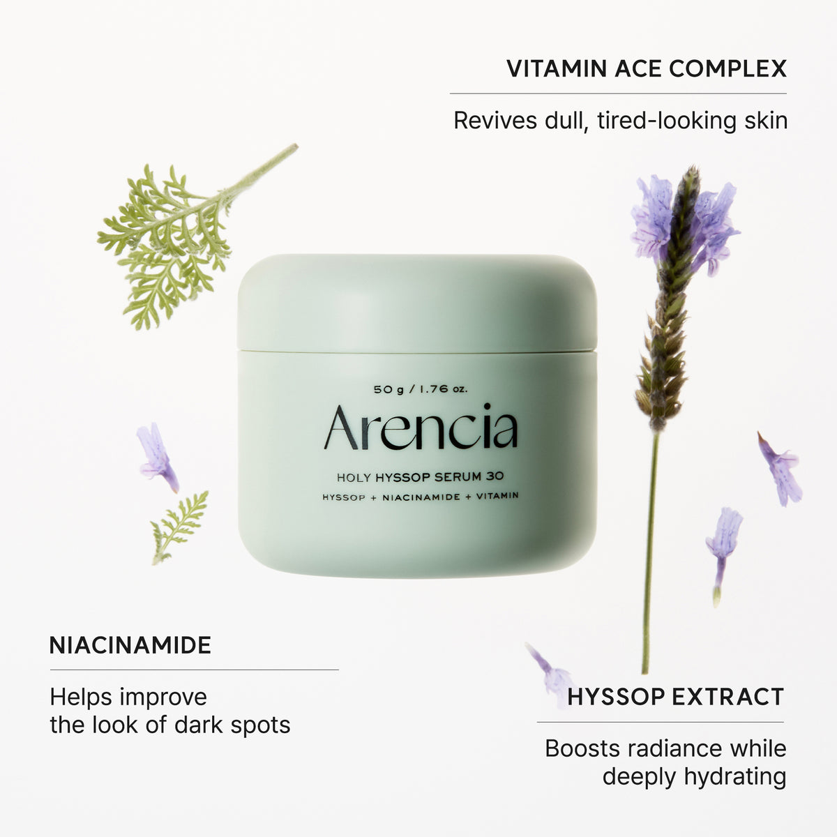Arencia Holy Hyssop Serum 30, 1.76 oz