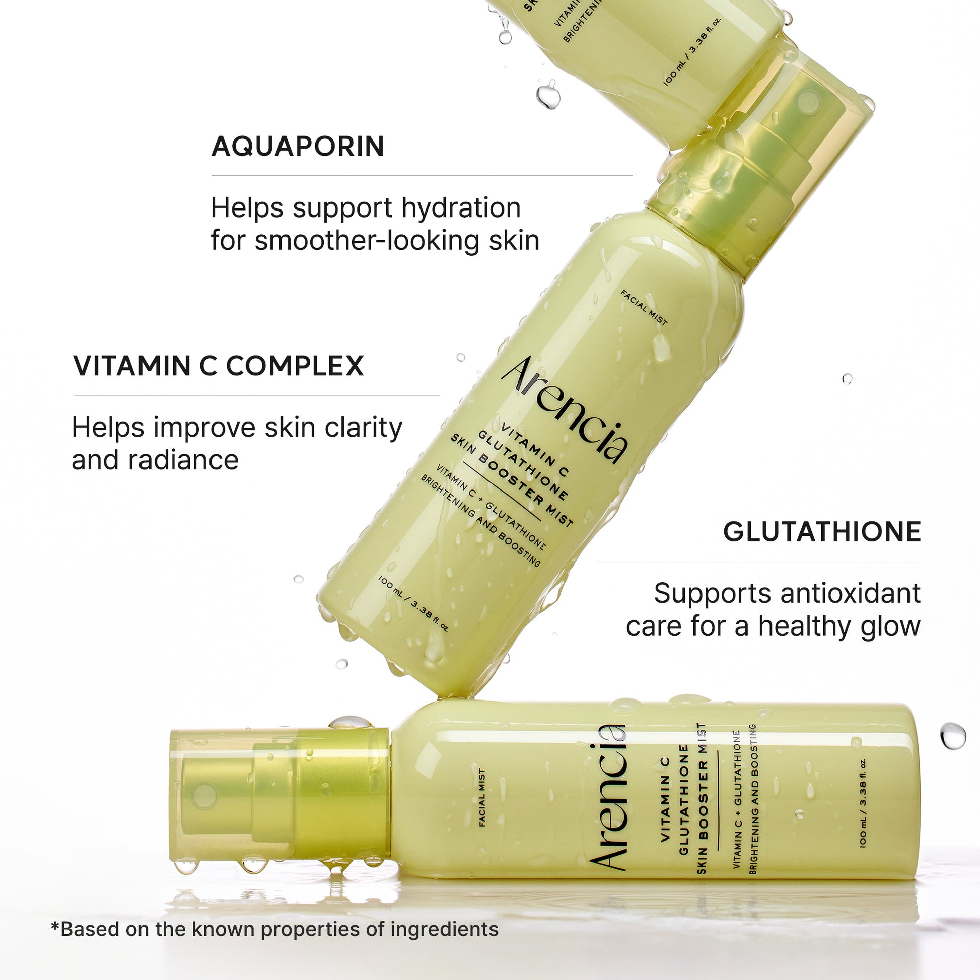 Vitamin C Glutathione Skin Booster Mist, Instant Hydration & Radiant Glow Facial Spray, Makeup-Friendly, Ceramide & Antioxidant Care, 3.38 fl oz