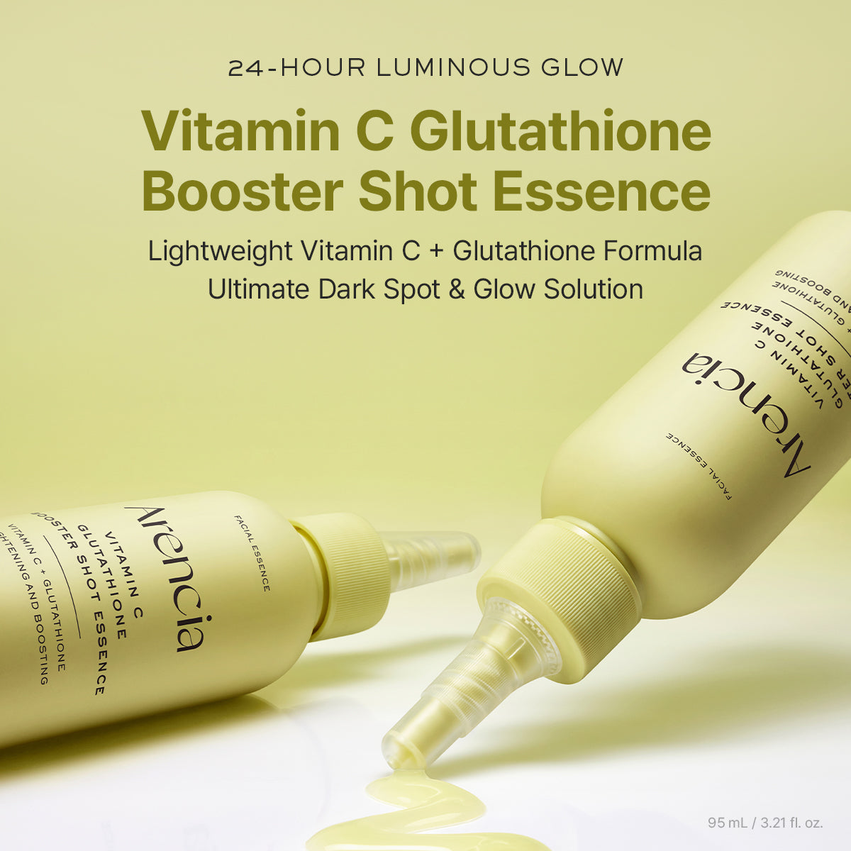 Vitamin C Glutathione Booster Shot Essence, Lightweight Brightening & Dark Spot Care for Radiant, Even-Looking Skin, 3.21 fl oz