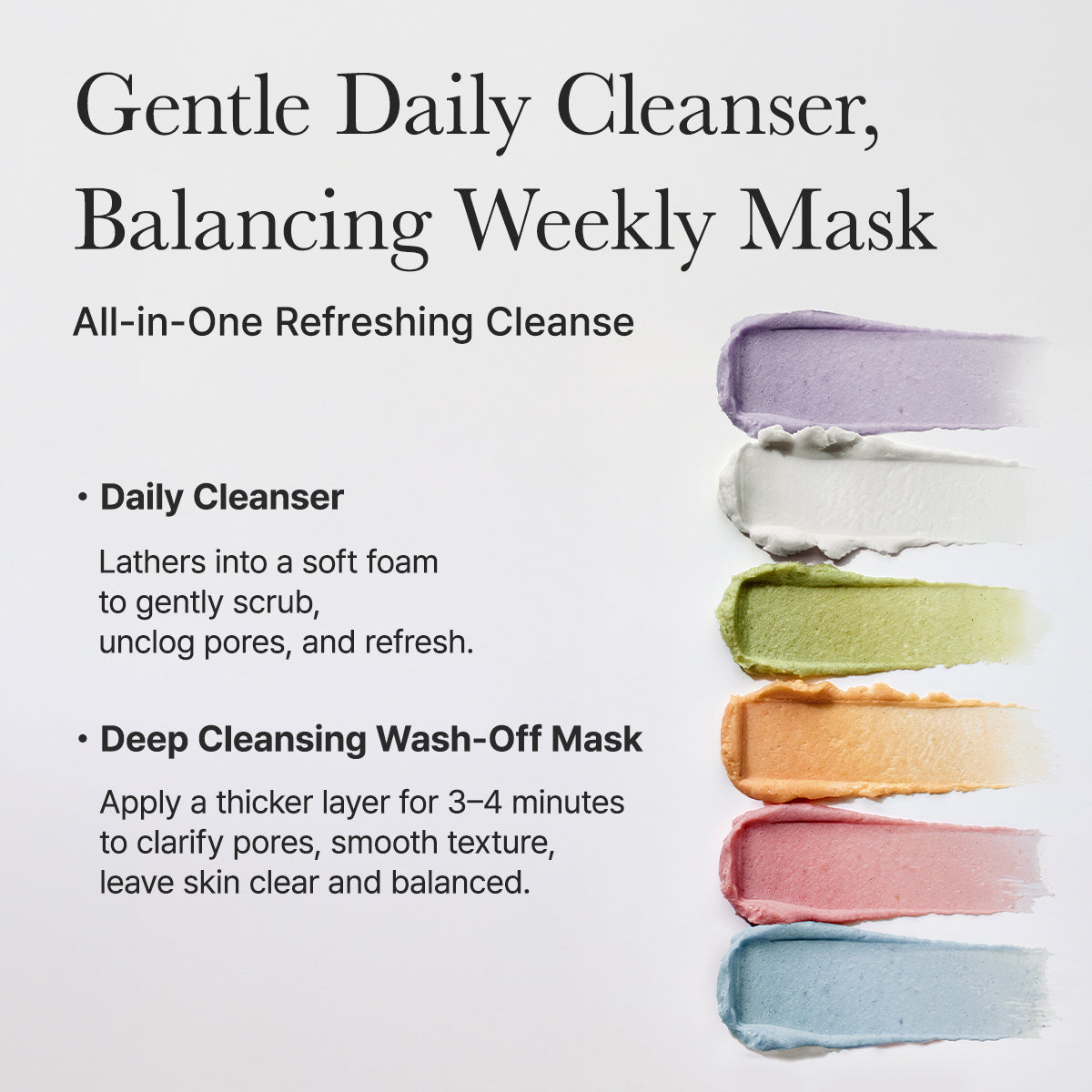 ARENCIA Rice Mochi Facial Cleanser Gift Set, 6 Varieties, 0.52 oz each - travel size, Korean skin care, holiday gift set