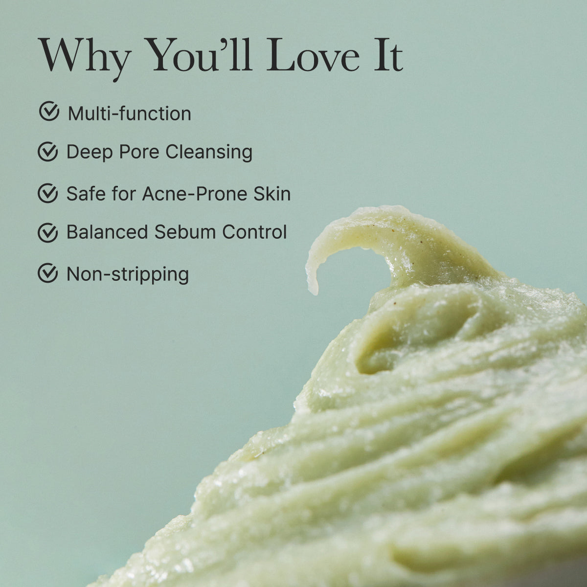 Arencia Fresh Green Mochi Cleanser, Gentle Daily Cleanser for Acne-Prone Skin, 1.76oz / 4.23oz