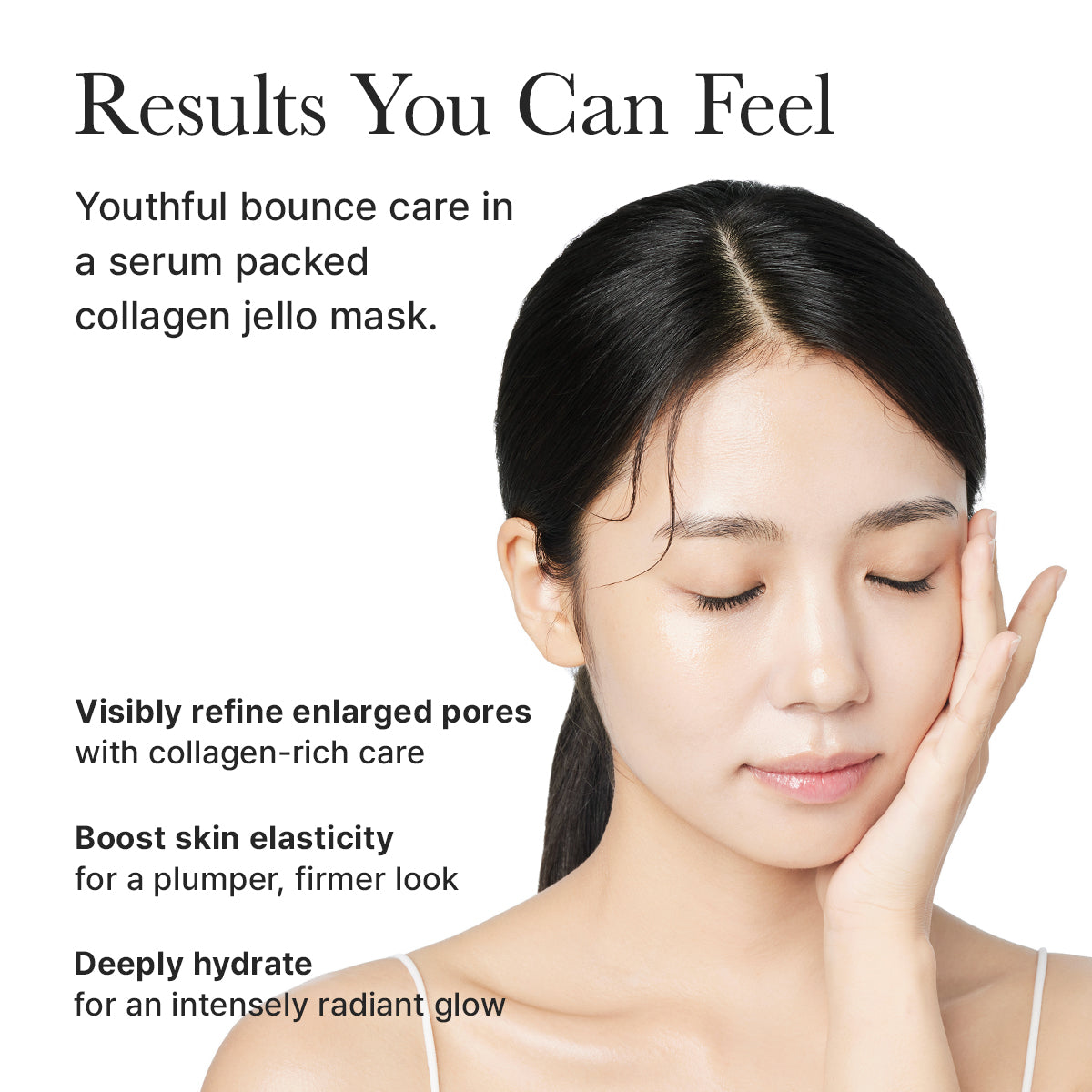 Arencia Red Collagen Jello Overnight Mask, Bouncy, Glow Skin with Red Collagen, Peptides, Niacinamide, 0.88oz x 4ea