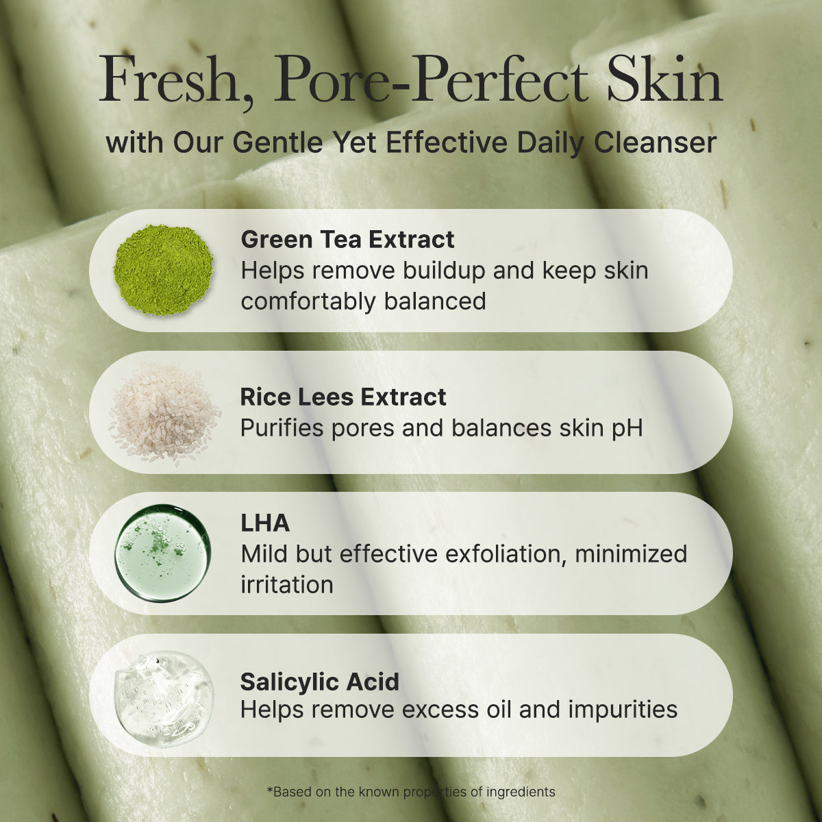 Arencia Green Tea + LHA Deep Pore Rice Cake Cleanser, 5.07 fl oz