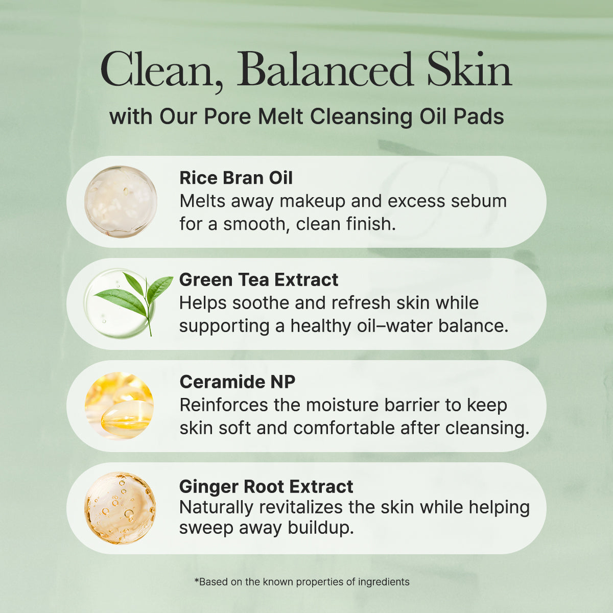 Pore Melt Cleansing Oil Pad, Easy Makeup Removing with Cleansing Wipes with Green Tea, Rice, Ceramide, 4.73 oz. (50 Pads)