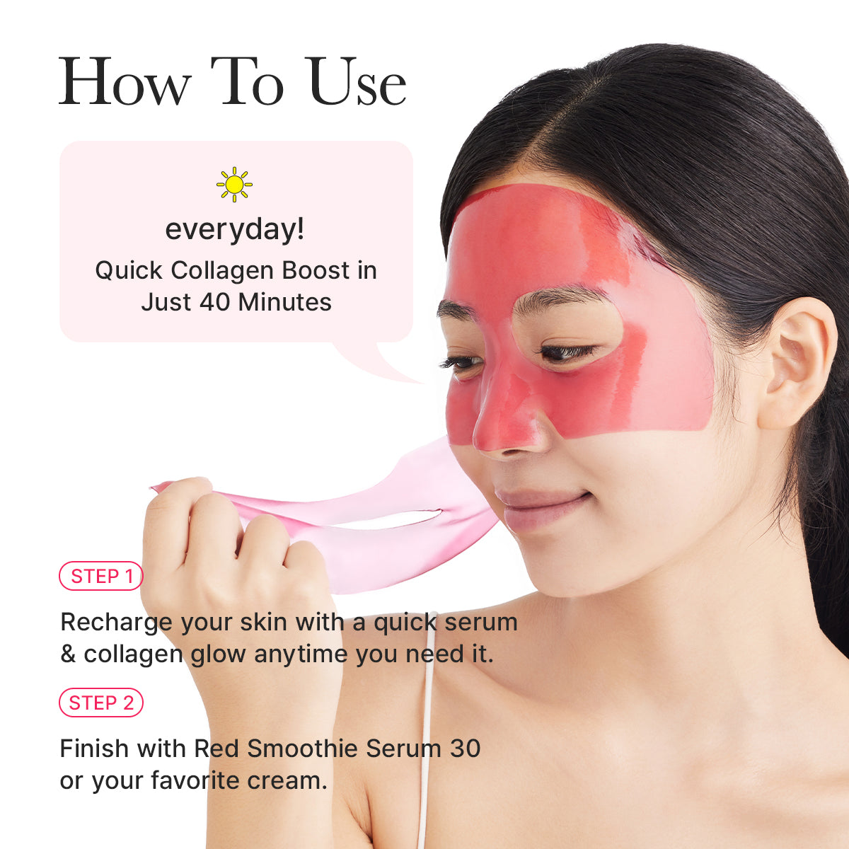 Arencia Red Collagen Jello Overnight Mask, Bouncy, Glow Skin with Red Collagen, Peptides, Niacinamide, 0.88oz x 4ea