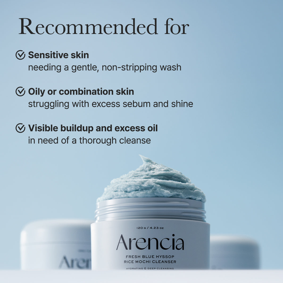 Fresh Blue Hyssop Rice Mochi Cleanser