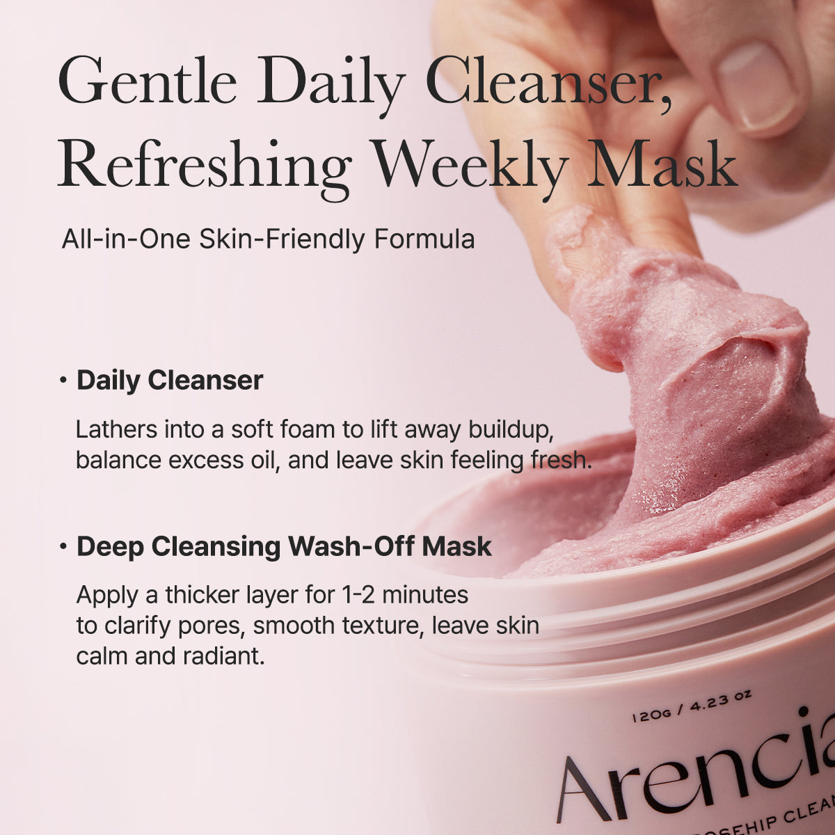 Arencia Fresh Rosehip Mochi Cleanser