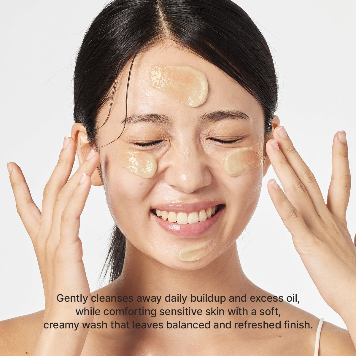 Arencia Calendula Rice Mochi Cleanser, Gentle Exfoliating Foam Wash for Sensitive, Dry, Rough Skin, 4.23oz / 120g