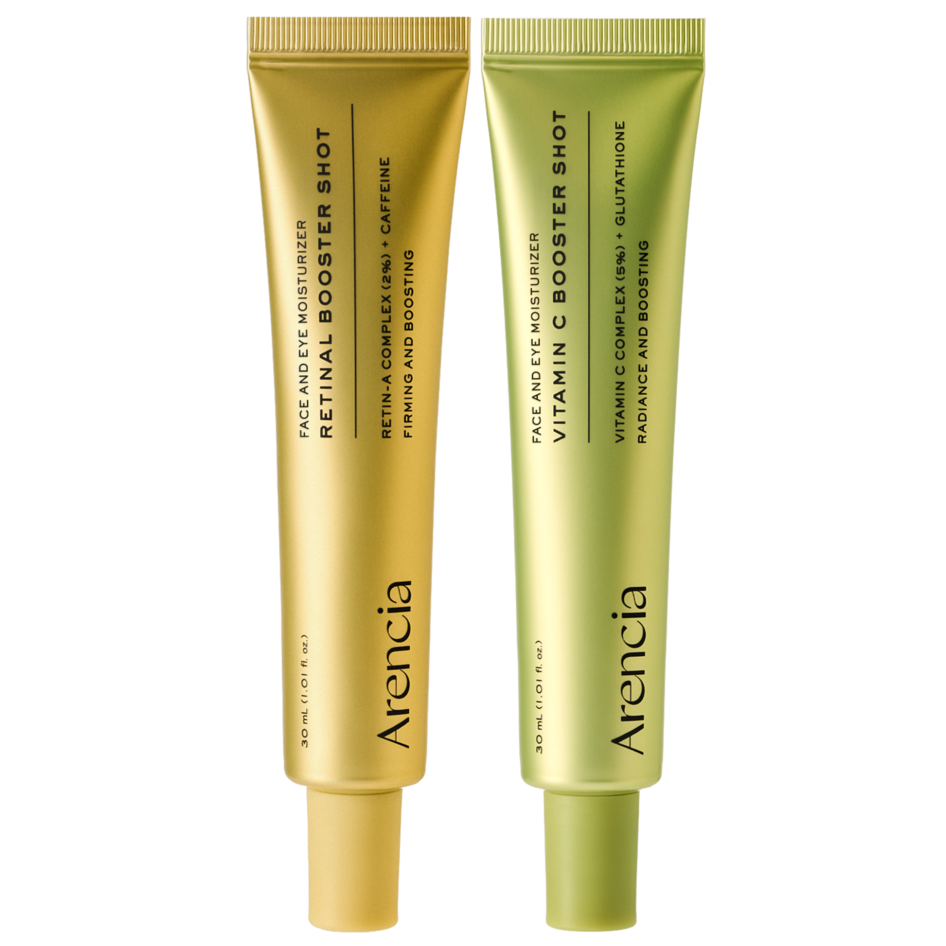Booster Shot Skin Renewal Duo - Vitamin C & Retinal for Day And Night Brightening, Pore Minimizing, Moisturizing, and Fades Dark Spots | 1.01 fl oz + 1.01 fl oz
