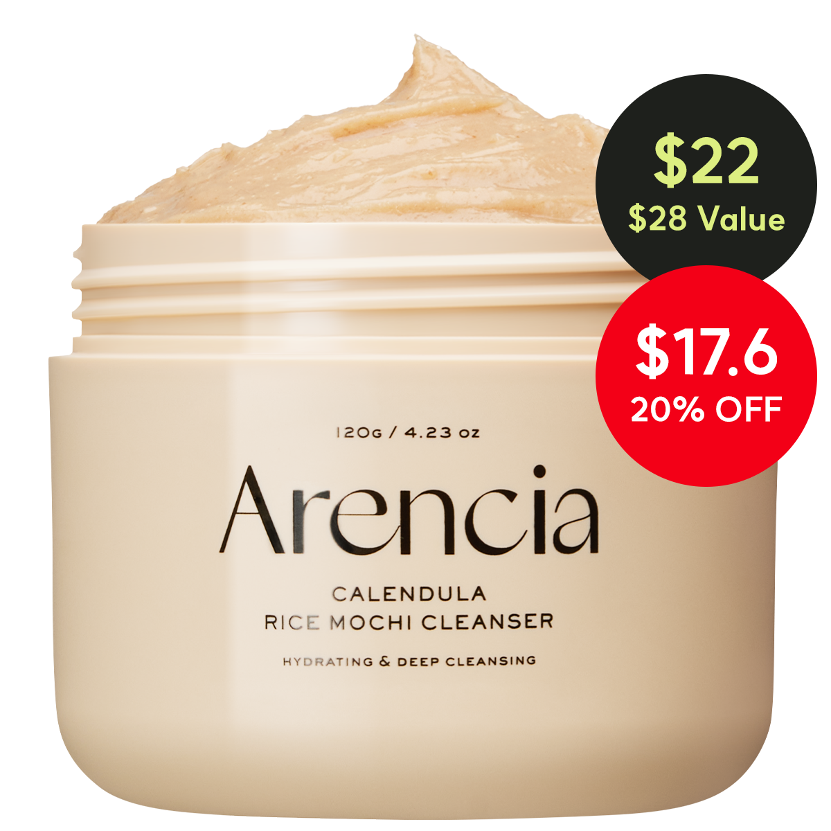 Calendula Rice Mochi Cleanser - For Sensitive, Dry Skin