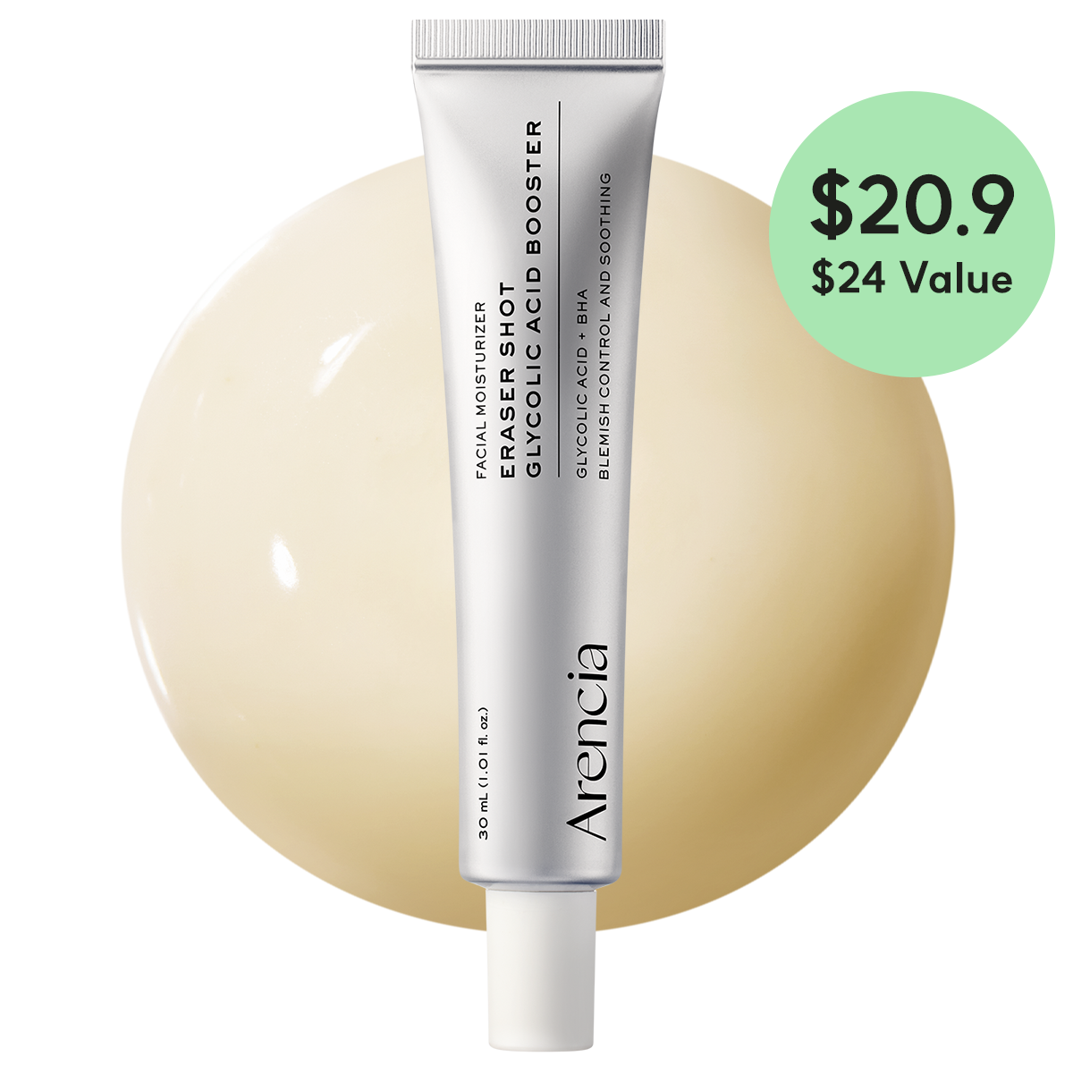 Eraser Shot Glycolic Acid Booster, Daily Clarifying Multi-Acid Formula for Smoother, Clear-Looking Skin, 1.01 fl. oz.