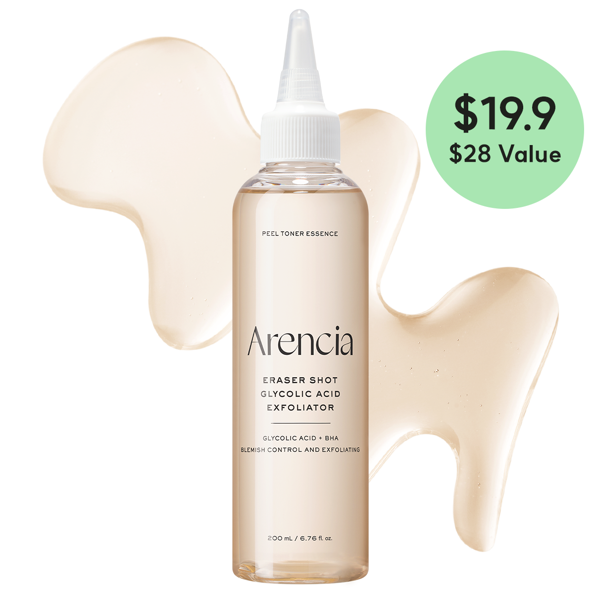 Eraser Shot Glycolic Acid Exfoliator, Clarifying AHA + BHA Toner for Smoother Texture & Clear-Looking Skin, 6.76 fl. oz.