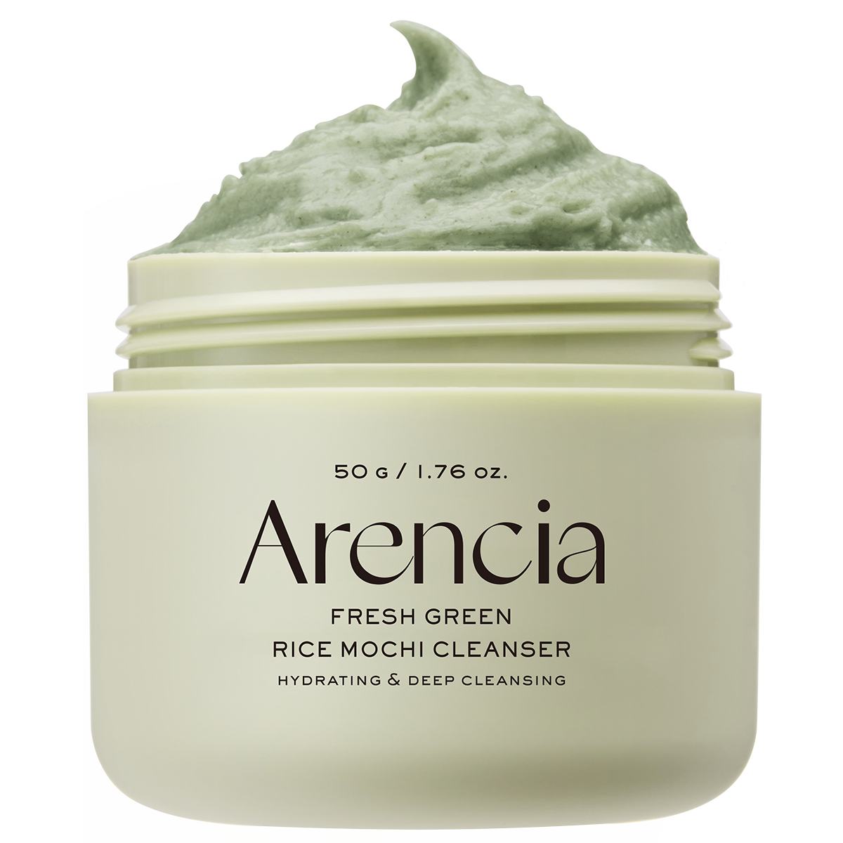 Arencia Fresh Green Rice Mochi Cleanser, Gentle Daily Cleanser for Acne-Prone Skin, 1.76oz / 4.23oz