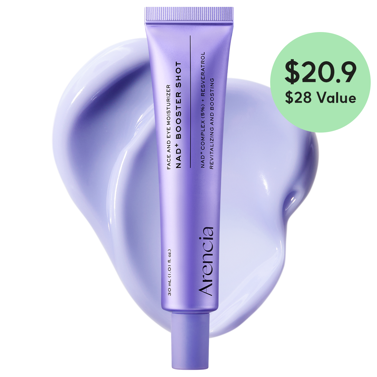 NAD+ Time-Rewind Booster Shot, Firming & Revitalizing Serum with 5% NAD+ Complex, Peptides & Resveratrol, 1.01 fl. oz.
