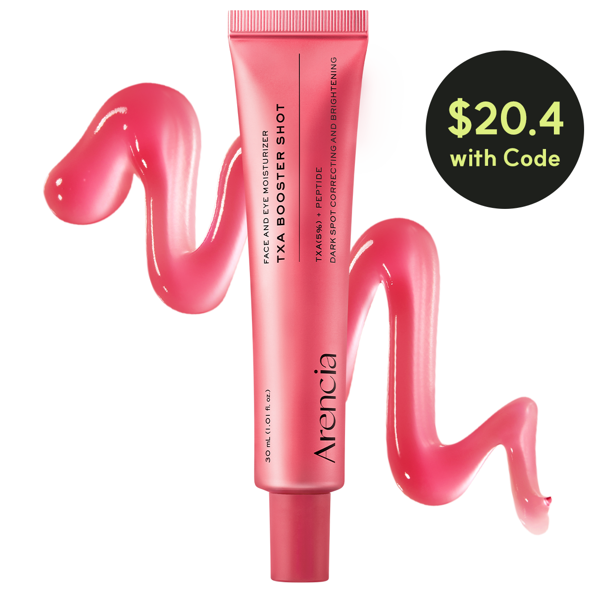 TXA Booster Shot, Intensive Dark Spot Correcting Serum with 5% TXA, Niacinamide & 10 Peptides for Visible Tone Correction & Radiant-Looking Skin, 1.01 fl. oz.