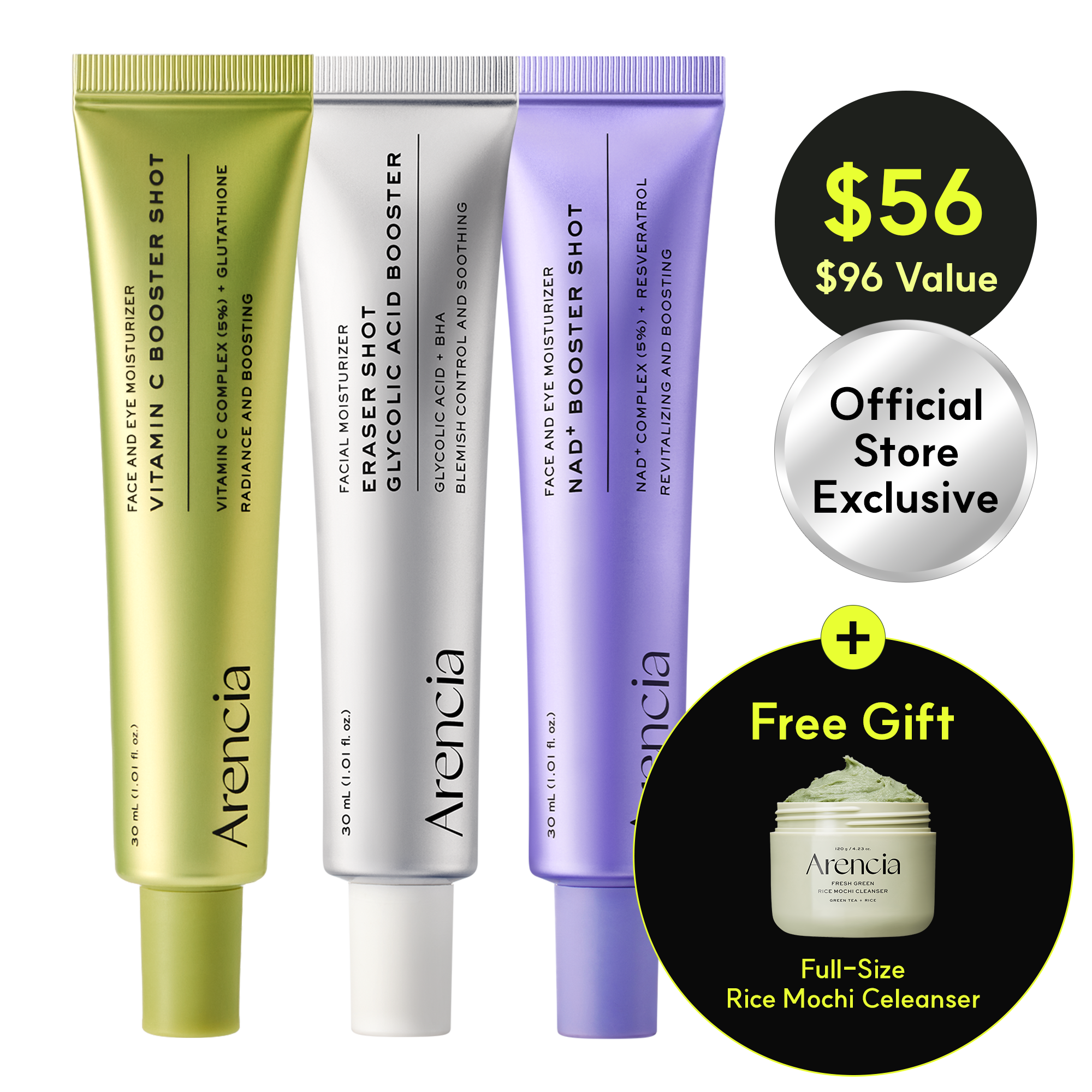 [-41%] Bestseller Booster Shot Trio + Free Cleanser
