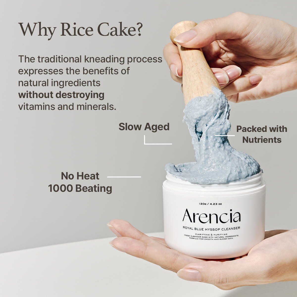 Arencia Blue Hyssop Rice Mochi Cleanser