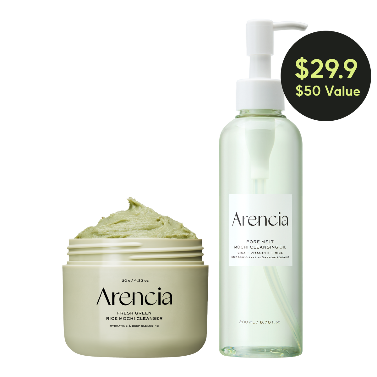 Pore Melt Double Cleansing Duo - Gentle Cleansing Oil & Fresh Green Rice Mochi Cleanser