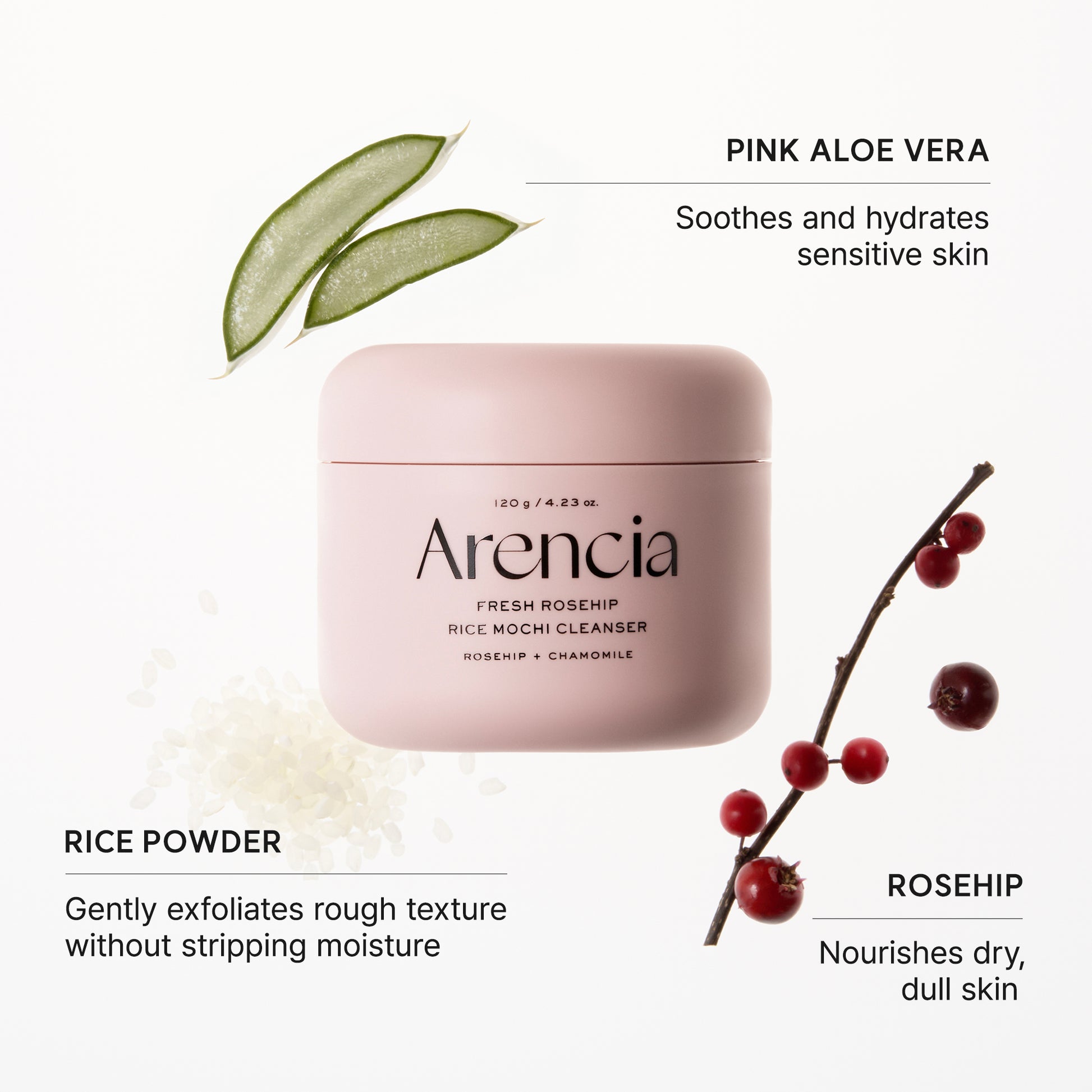 Arencia Fresh Rosehip Mochi Cleanser