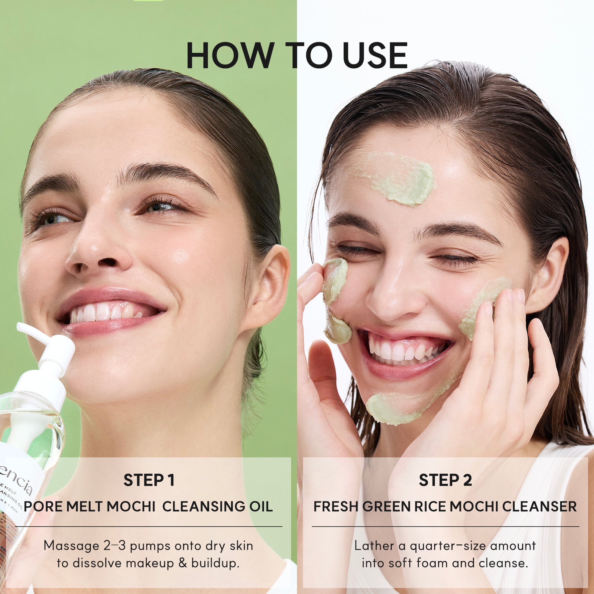 Pore Melt Double Cleansing Duo - Gentle Cleansing Oil & Fresh Green Rice Mochi Cleanser