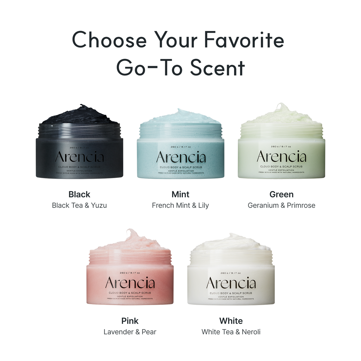 Arencia Fresh Cloud Sea Salt Body & Scalp Scrub (Black)
